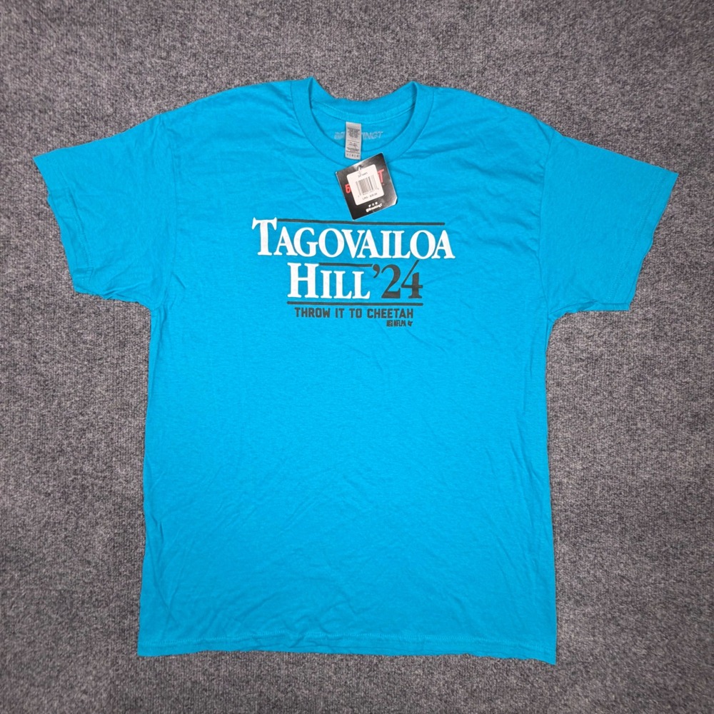 BreakingT Tagovailoa Hill 24 Throw It To Cheetah Miami Dolphins Shirt Aqua L